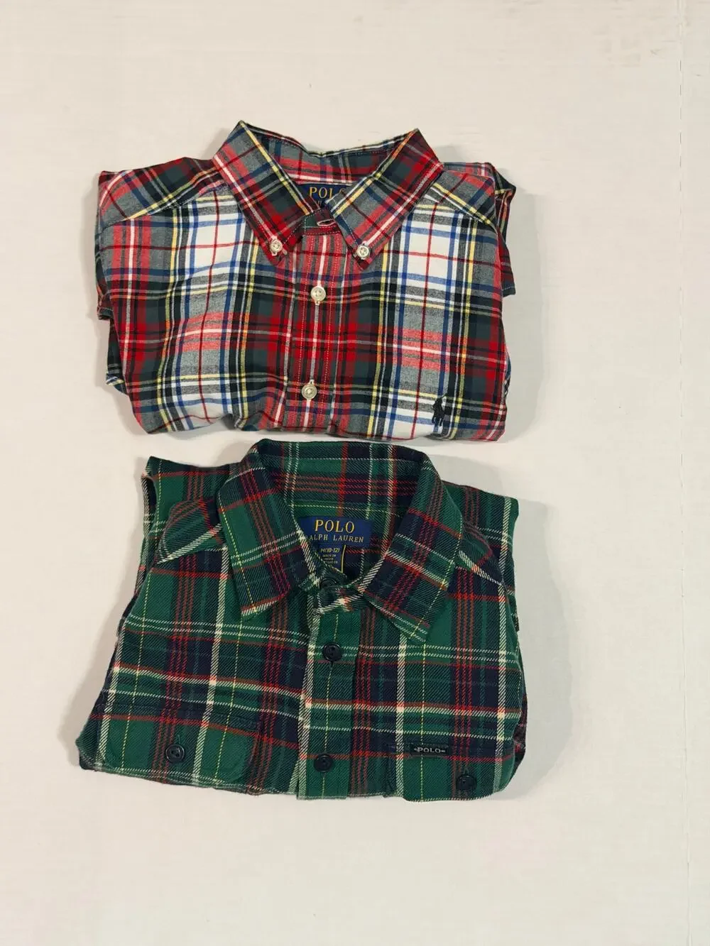 Polo Ralph Lauren Boys Size M (10-12) Plaid Long Sleeve Shirts – Lot of 2